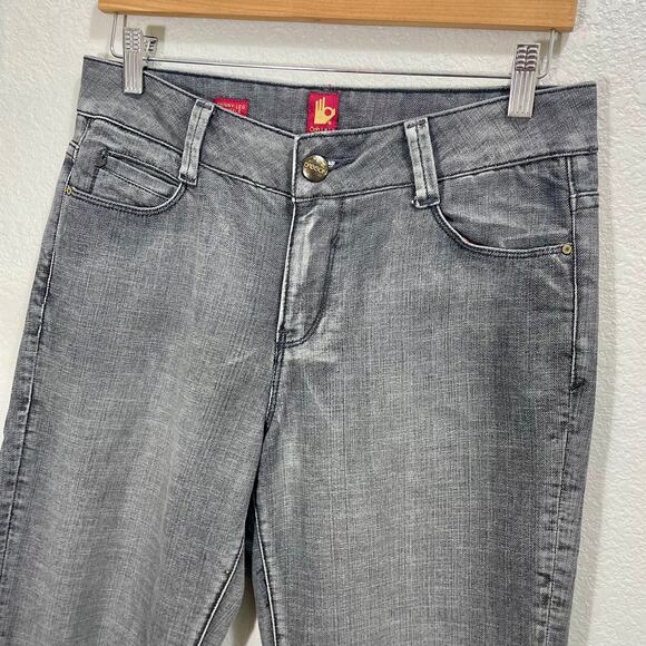 Vintage 80s Sasson Jeans Gray Jeweled Mid Rise Skinny Leg Shuffle 32x33 Size 10 - Picture 4 of 10
